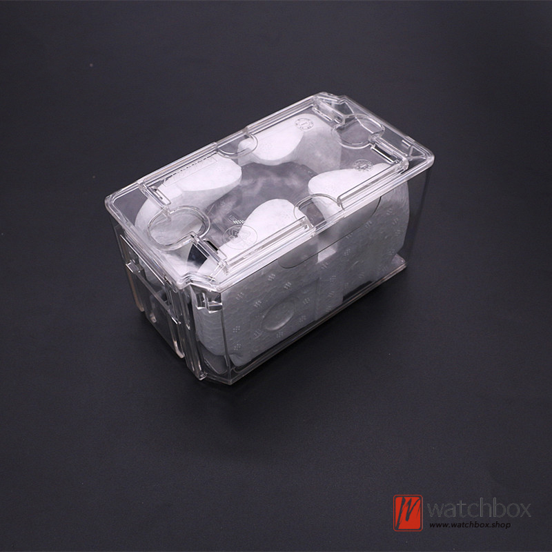 Upgraded Large Size PET Transparent Plastic Coffin Watch Case Storage Travel Display Box