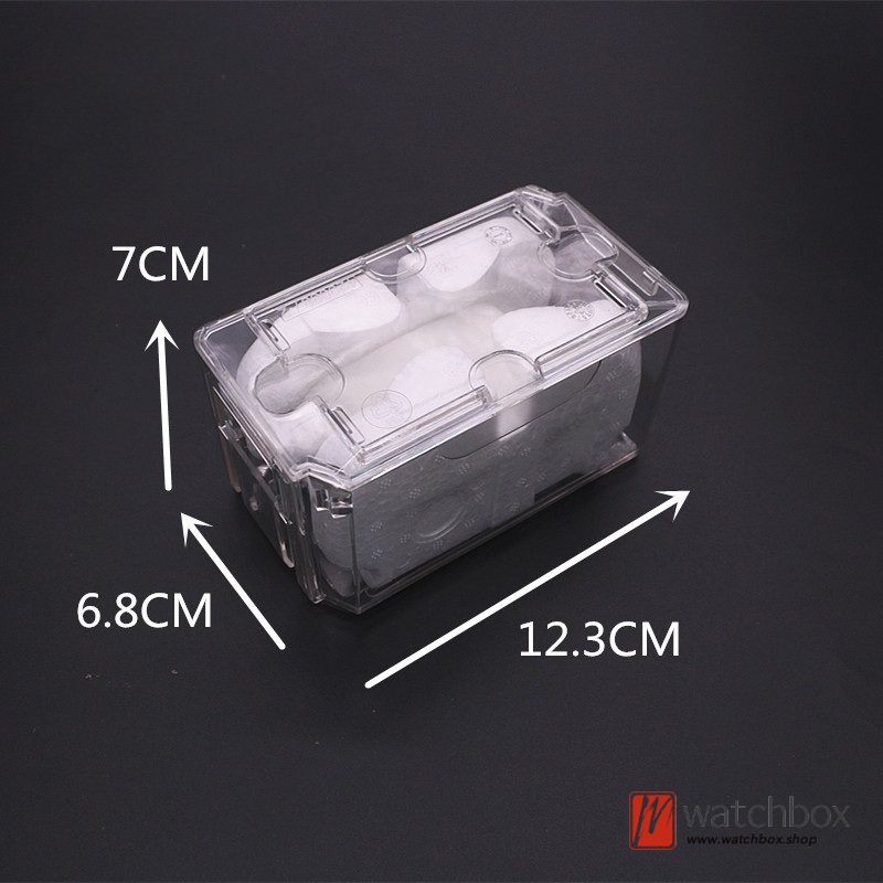 Upgraded Large Size PET Transparent Plastic Coffin Watch Case Storage Travel Display Box