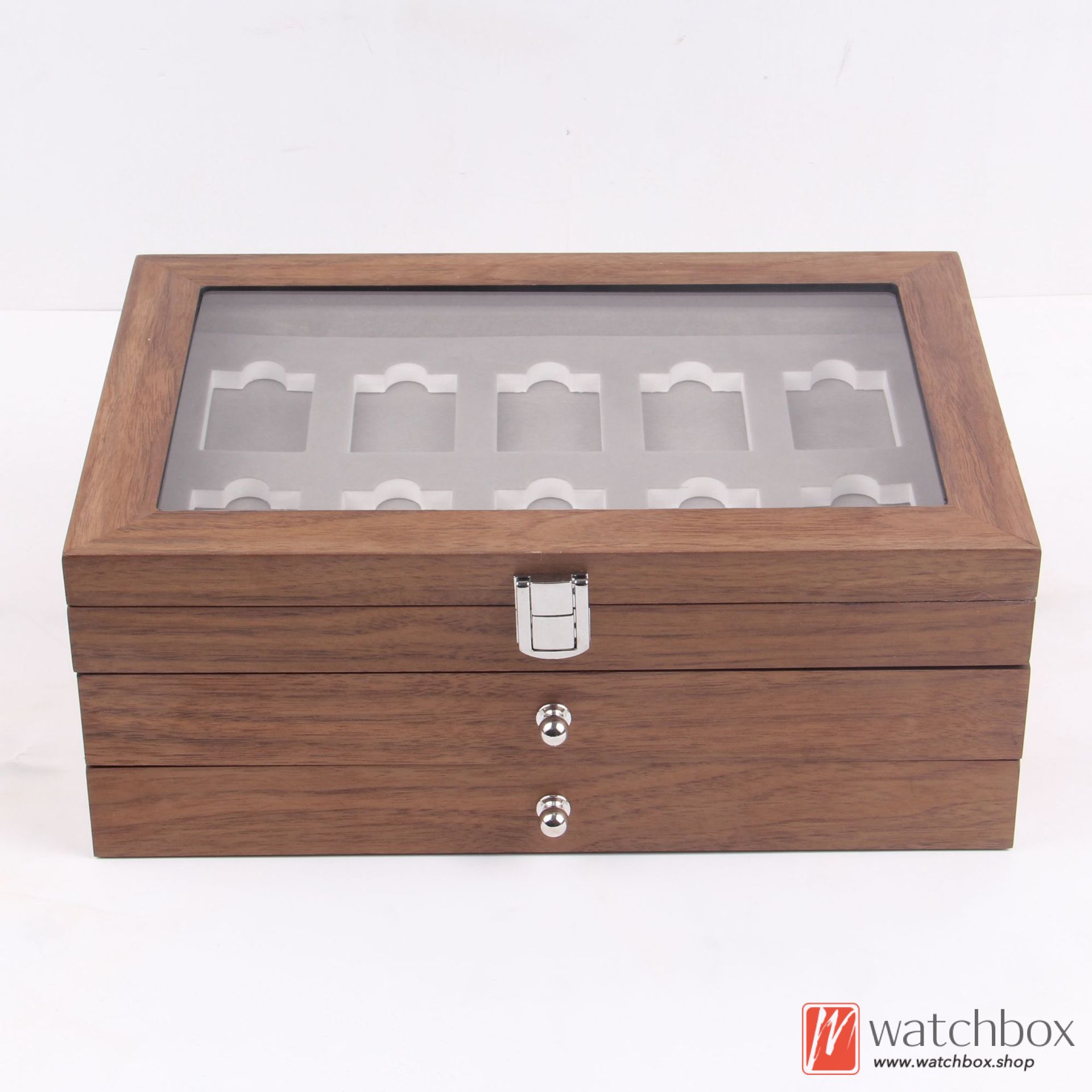 30 Grids Wooden Lighter Collect Organizer Display Storage Box Collection Gift Box