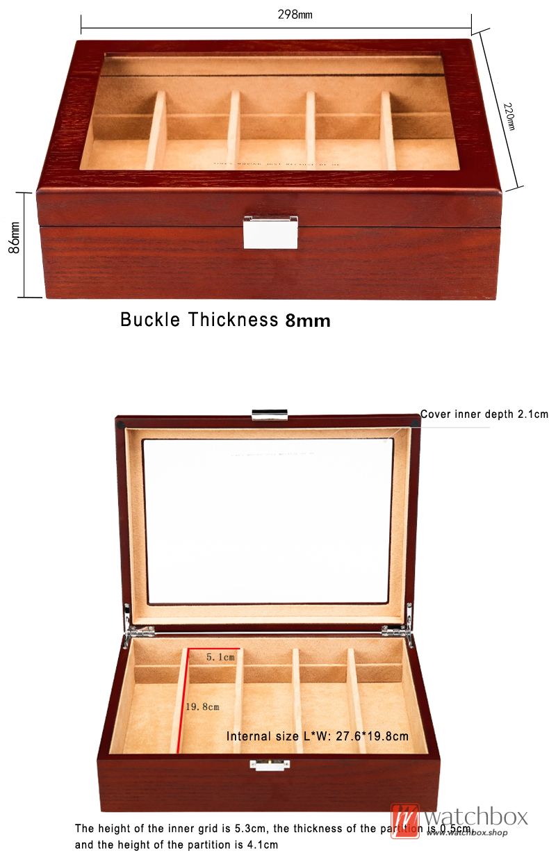 Quality Ash Wood Sunglasses Jewelry Case Storage Organizer Display Box
