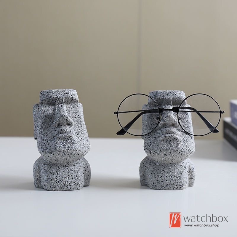 Easter Island Stone Statues Glasses Stand Sunglasses Holder Glasses Store Eyeglasses Shelf Home Office Decorations Gift