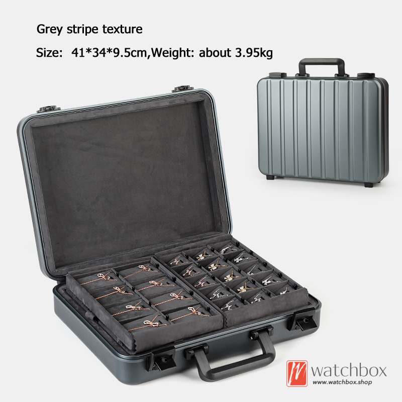 Portable Aluminum Alloy Protection High-end Jewelry Case Storage Box Outdoor Business Travel Suitcase Box With Lock
