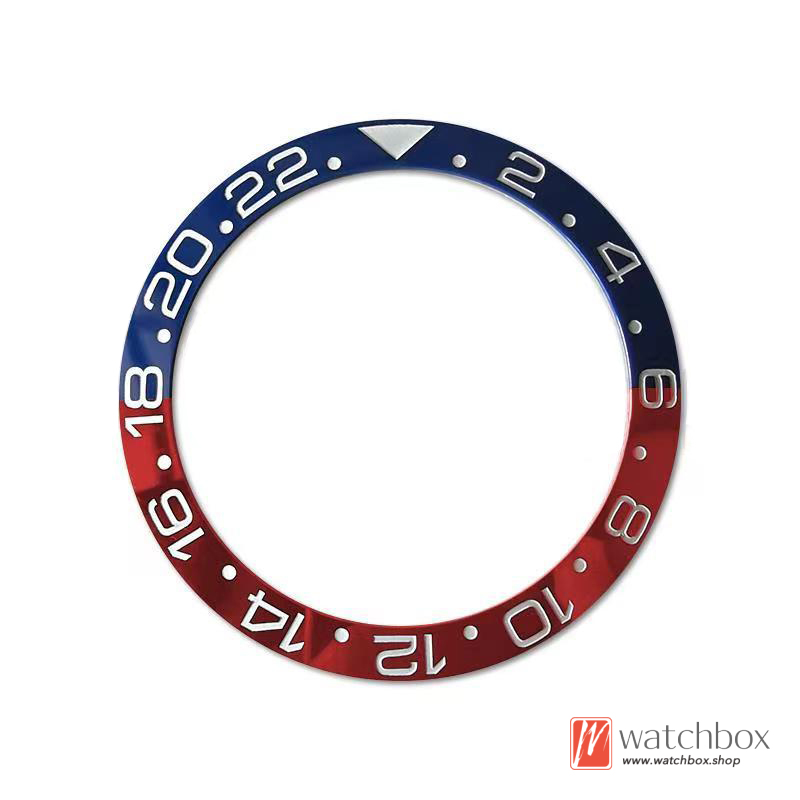 Red Blue Cola Circle GMT Chronograph Inclined Ceramic Ring 38MM-30.6MM SKX007 Watch Accessories