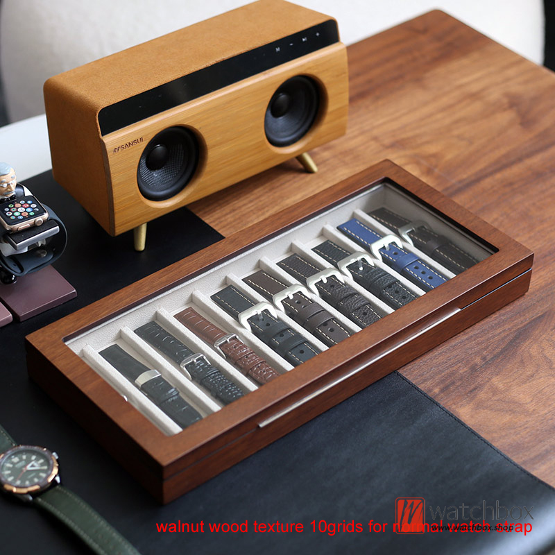 wood watch strap storage display organizer box