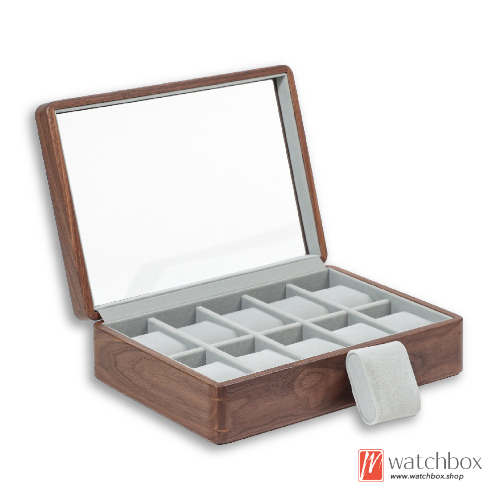 5/10 Grids Top Grade Solid Wood Mechanical Time Theme Watch Jewelry Case Storage Display Box Home Decoration