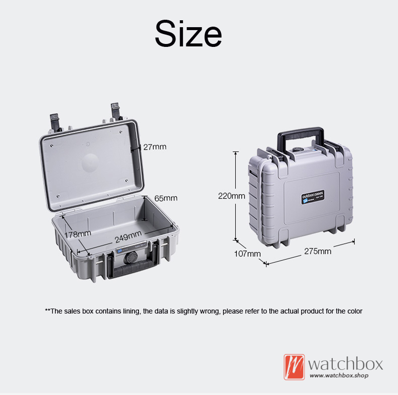 6 grids germany portable PP plastic outdoor waterproof dust-proof IP67 watch case protection travel storage safe suitcase box