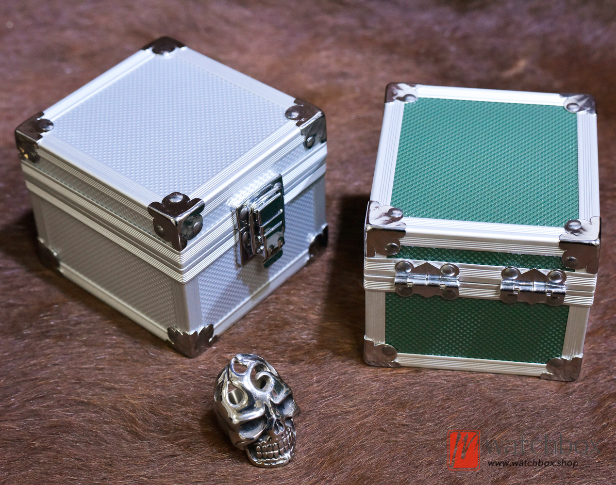 Portable Single Square Aluminum Alloy Watch Case Jewelry Storage Travel Box
