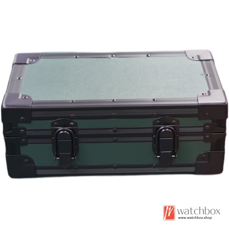 High End Aluminum Alloy Leather Watch Jewelry Case Storage Organizer Display Protection Box
