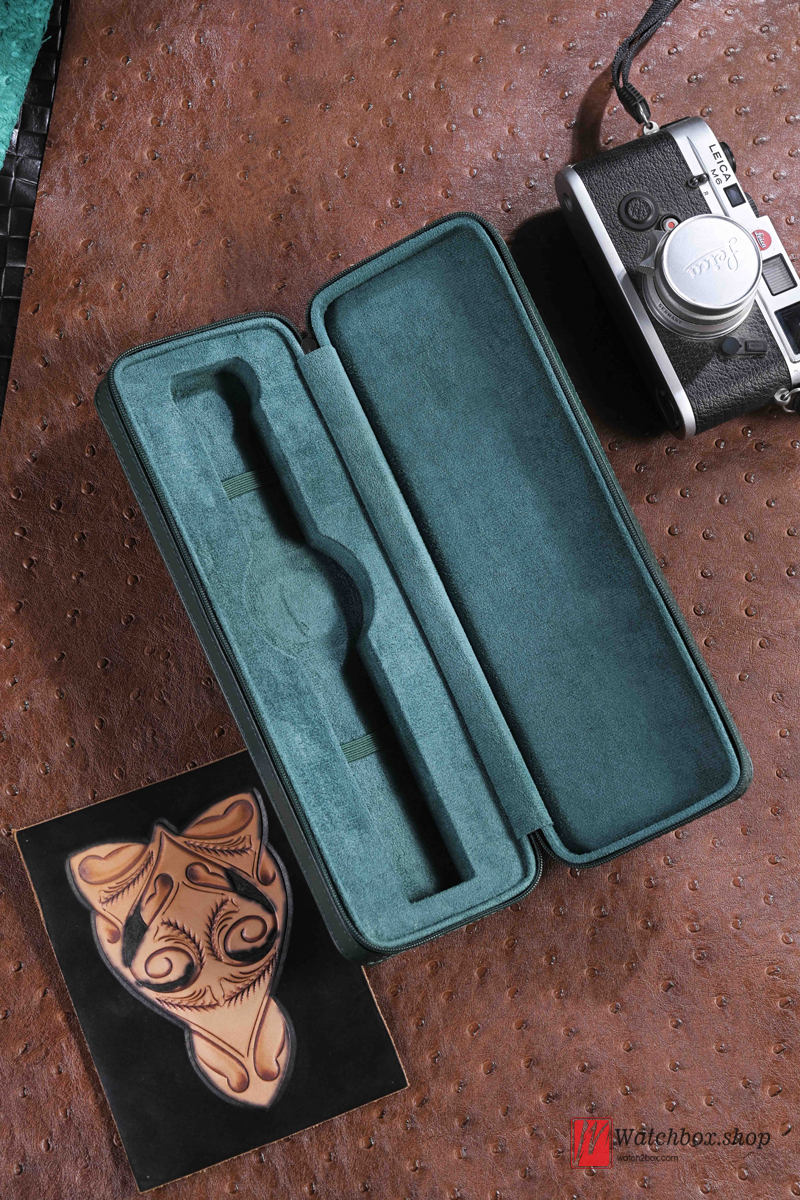 Single Leather Strap Mechanical Watch Case Storage Travel Leather Zipper Box