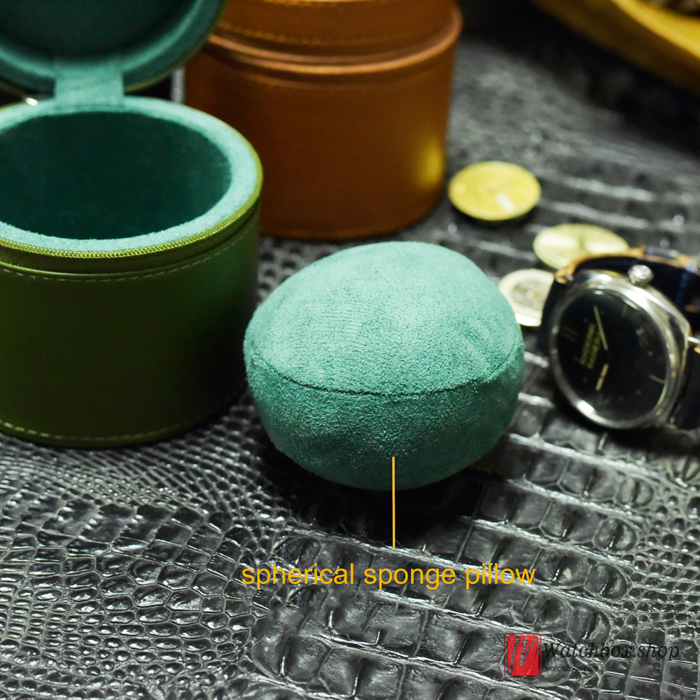 Single Round Zipper Leather Watch Case Storage Travel Box Single Round Zipper Leather Watch Case Storage Travel Box