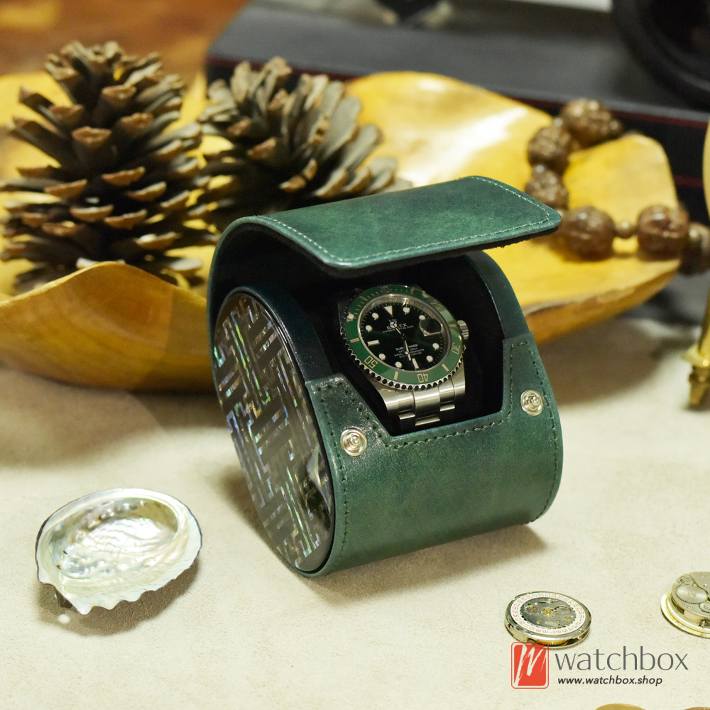 Vintage Handmade Genuine Cow Leather Watch Case Storage Travel Box