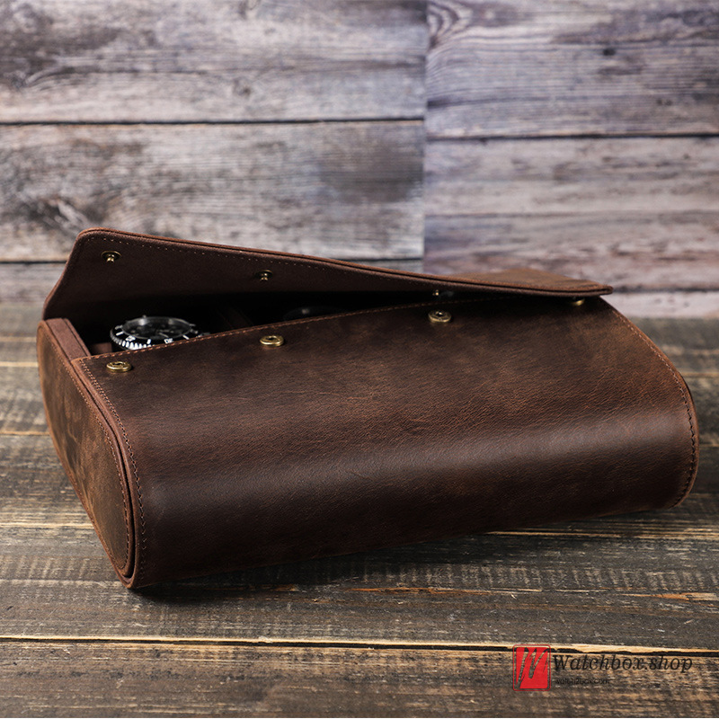 Vintage 6 Slots Brown Crazy Horse Cowhide Leather Watch Jewelry Case Storage Organizer Travel Gift Box Vintage 6 Slots Brown Crazy Horse Cowhide Leather Watch Jewelry Case Storage Organizer Travel Gift Box
