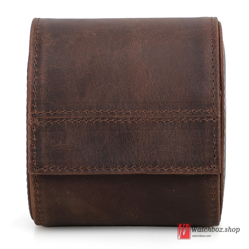 Vintage Single Crazy Horse Cowhide Leather Watch Jewelry Case Storage Organizer Gift Outdoor Travel Box Vintage Single Crazy Horse Cowhide Leather Watch Jewelry Case Storage Organizer Gift Outdoor Travel Box