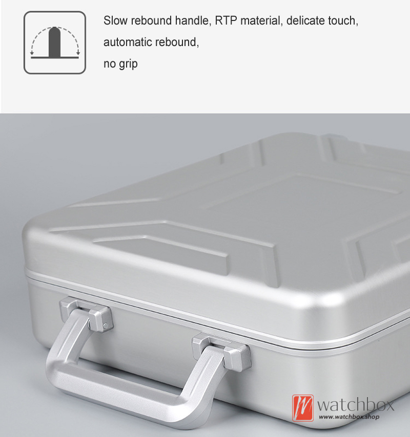 Portable Aluminum Alloy Business Watch Case Storage Box Outdoor Travel Waterproof Shockproof Protection Suitcase Box With Lock