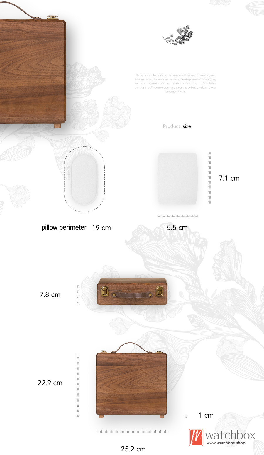 Premium Quality Vintage Solid Black Walnut Wood Suitcase Watch Box Jewelry Storage Travel Display Box	