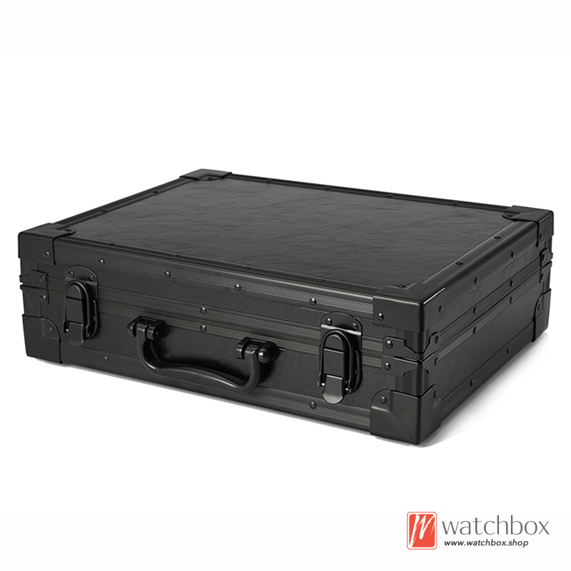 High End Aluminum Alloy Leather Watch Jewelry Case Storage Display Organizer Box Suitcase