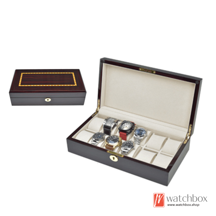 Superior Quality Piano Baking Paint Process Wood Watch Jewelry Case Storage Box Organizer Box