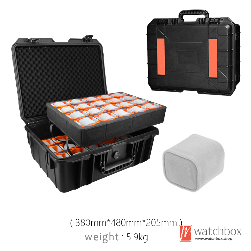 Large Capacity Plastic Outdoor Travel IP67 Waterproof Moisture-proof Shockproof Protection Trolley Suitcase Box Watch Case Storage Box