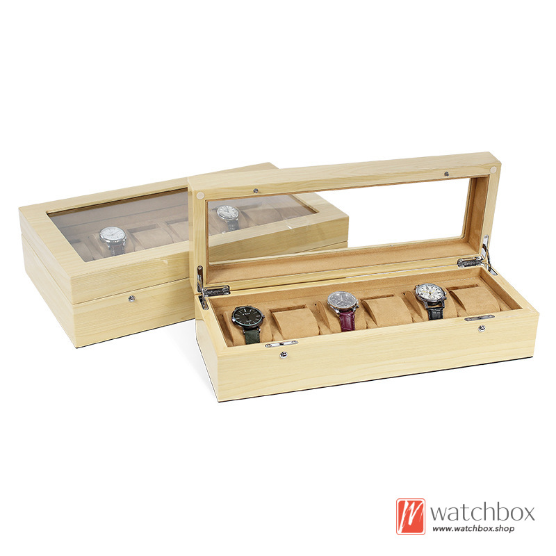 Quality Maple Wood Watch Jewelry Case Storage Display Organizer Box