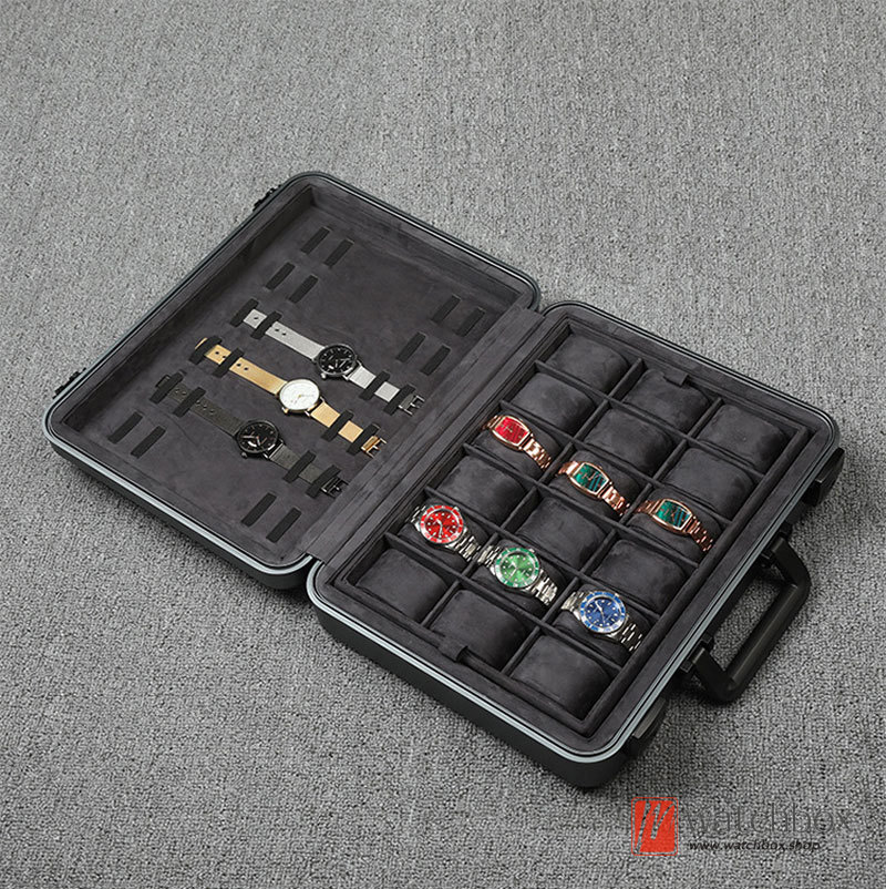 Aluminum Alloy Shockproof Protection Suitcase Box Luxury Watch Case Storage Box Outdoor Business Portable Travel Case With Lock