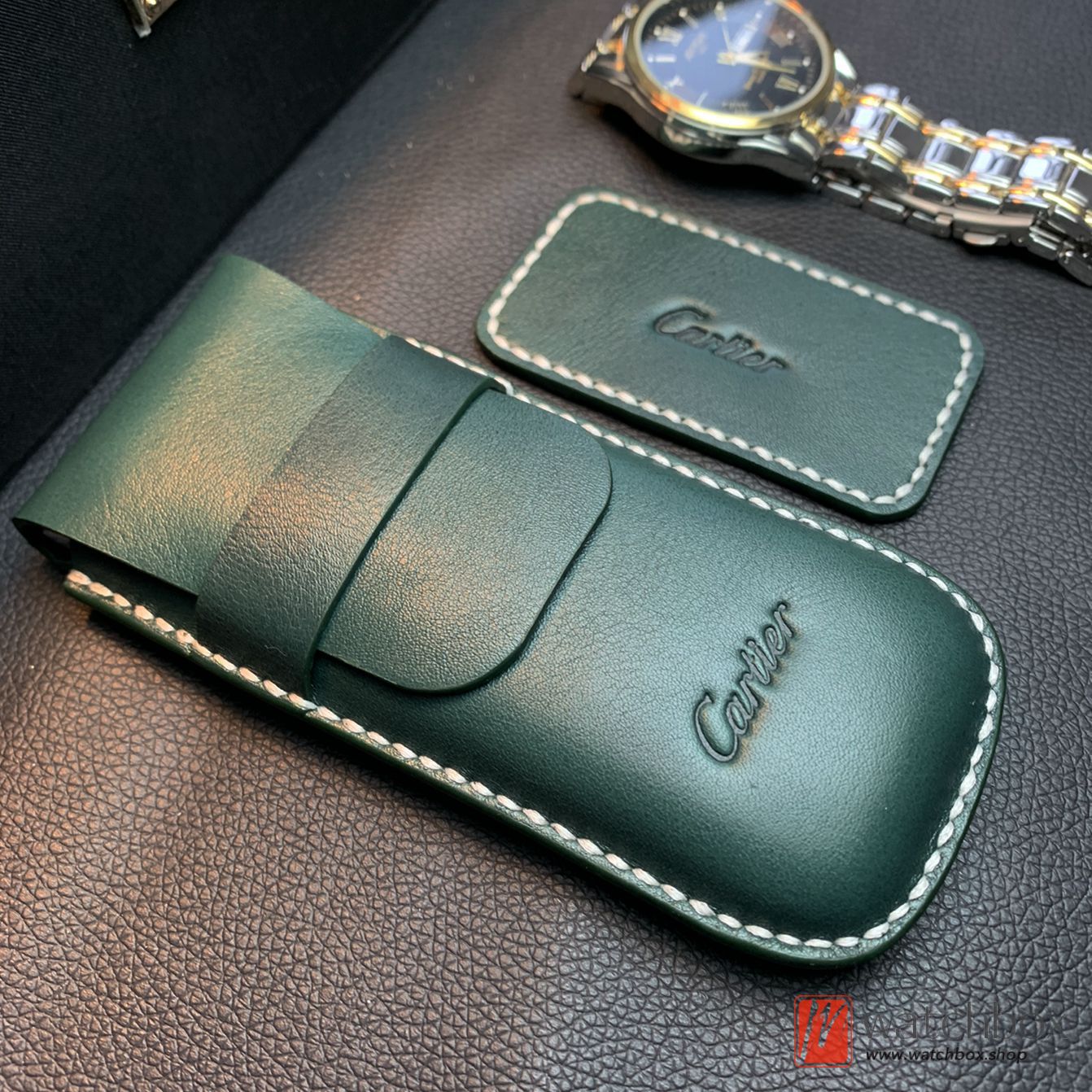 The Luxury Genuine Leather Watch Storage Pouch Travel Bag Brand Logo Private Customized