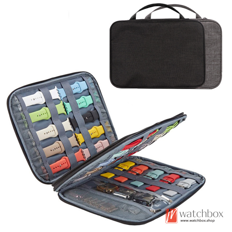Portable Travel Watch Strap Bands Case Storage Organizer Box Zipper Bag