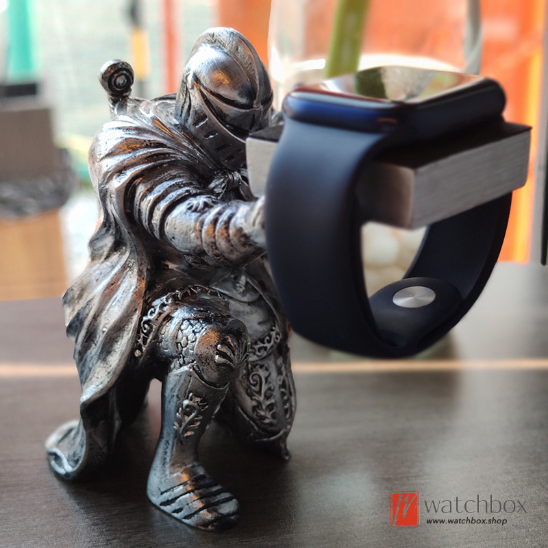 Black Knight Creative Wireless Smart iWatch Charging Base Charger Bracket Watch Display Stand Holder Desktop Decoration