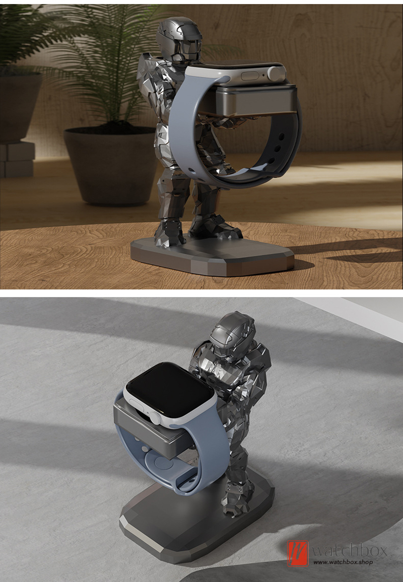 Iron Warrior Smart iWatch Charging Base Charger Bracket Watch Display Stand Holder Desktop Decoration