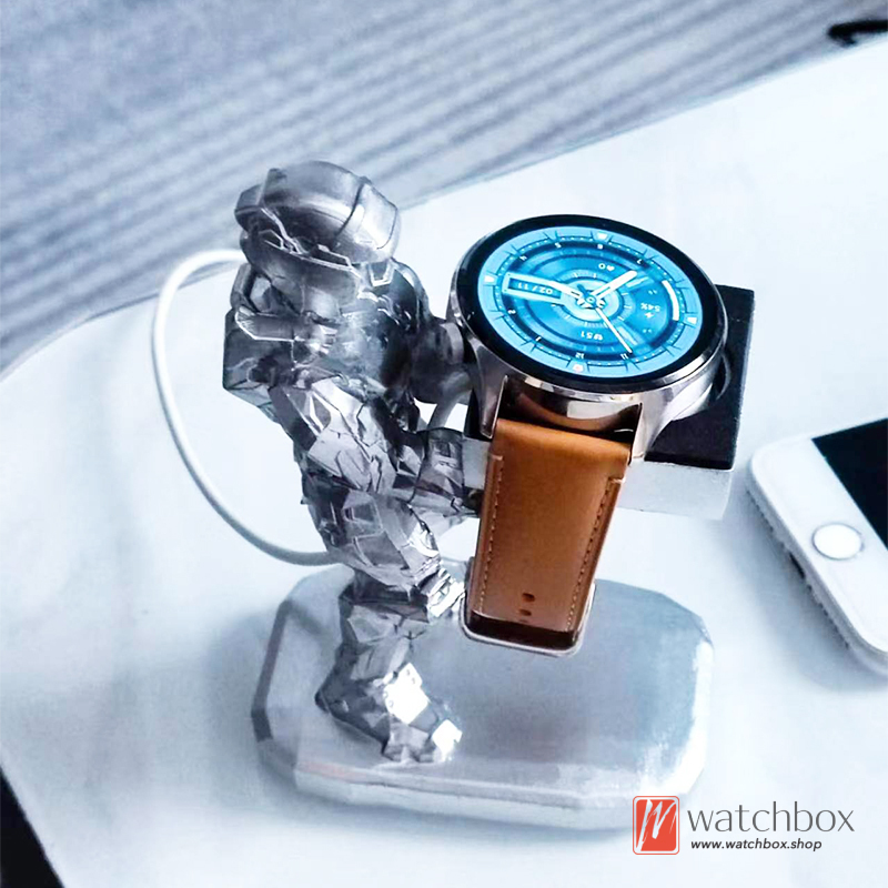 Creative Wireless Iron Warrior Smart iWatch Charging Base charger Bracket Watch Display Stand Holder Desktop Decoration