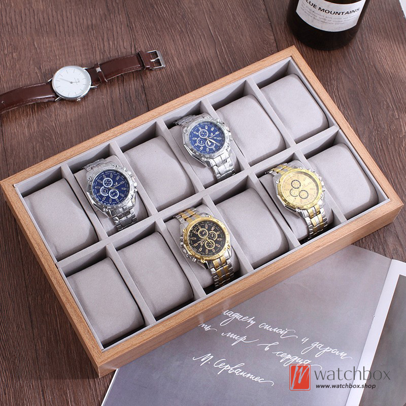 6/12/30 Grids Rosewood Watch Jewelry Case Storage Organizer Display Tray Counter Display Props
