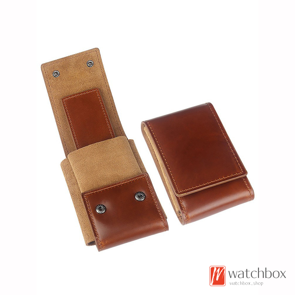 Portable PU Leather Watch Pouch Travel Case Storage Box