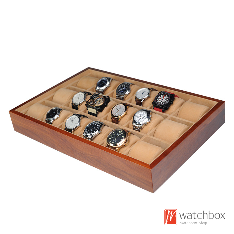 Solid Wood Rosewood Counter Shop High-end Luxury Watch Jewelry Case Storage Organizer Display Tray