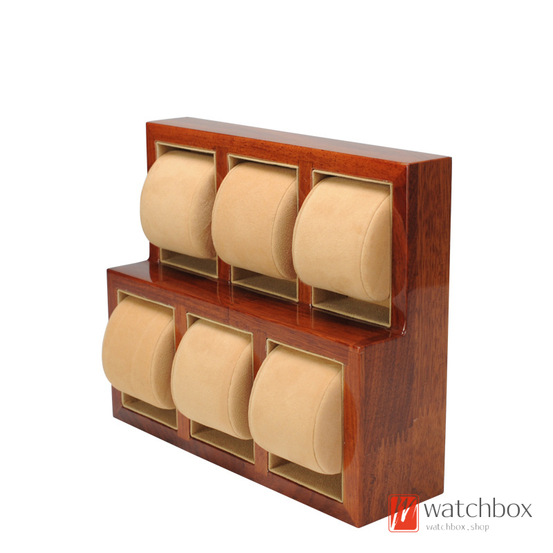 6 Grids High-end Luxury Rosewood Solid Wood Counter Shop Watch Case Jewelry Storage Box Display Organizer Tray