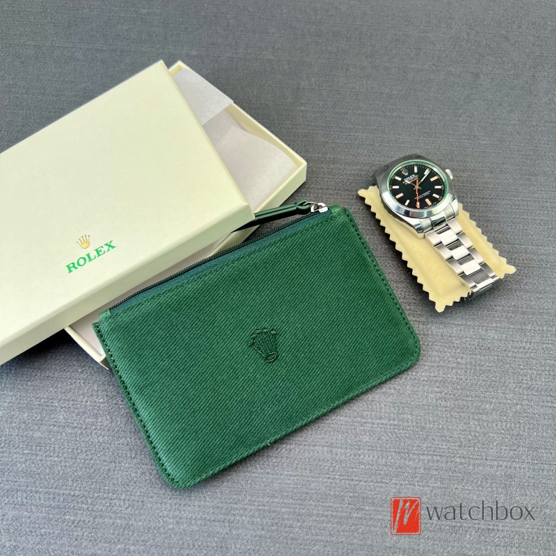 High Quality Dark Green Canvas Travel Watch Case Storage Pouch Clutch Bag  For Swiss Brand Watch