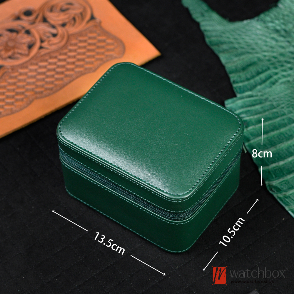 Microfiber Leather Watch Jewelry Earrings Rings Case Storage Box Travel Portable Square Zipper Box Gift Box