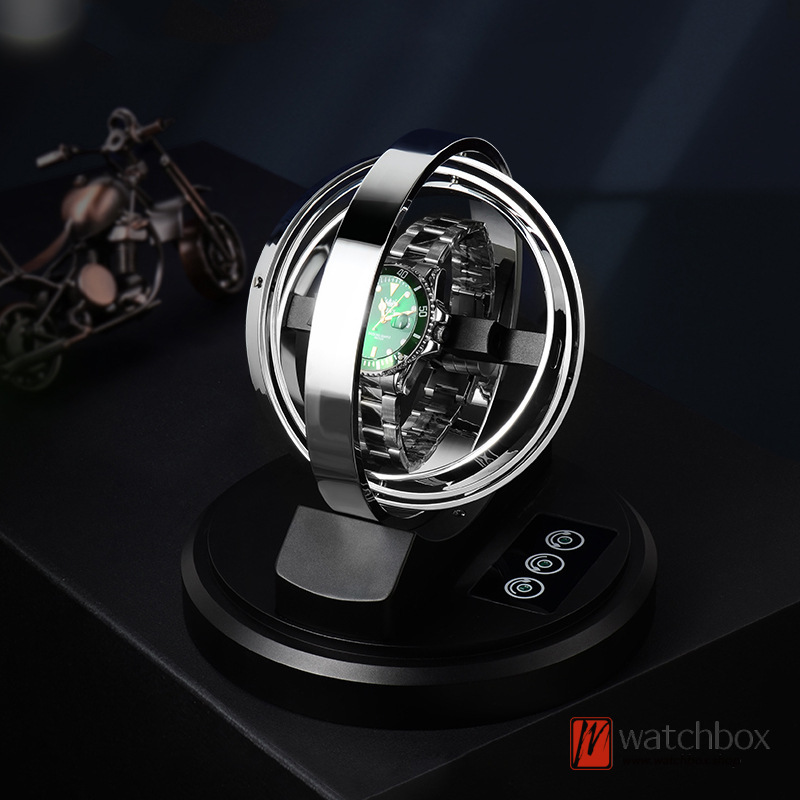 Smart Automatic Mechanical Watch Winder Antimagnetic Metal Shake Box Watch Storage Box Glass Cover Home Decoration