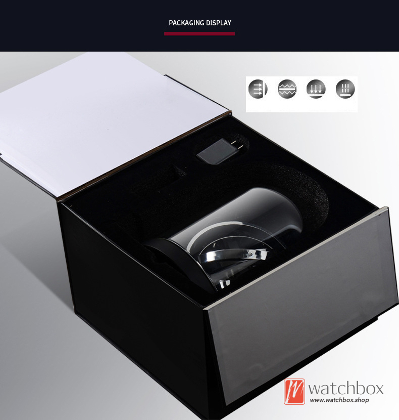 Smart Automatic Mechanical Watch Winder Antimagnetic Metal Shake Box Watch Storage Box Glass Cover Home Decoration