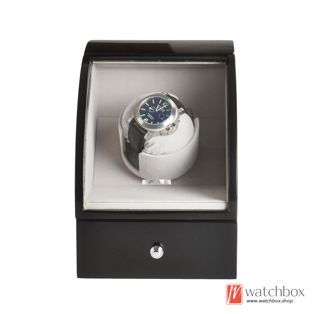 Wood Arc Single Automatic Mechanical Watch Winder Shake Box Case Storage Display Box 1+0