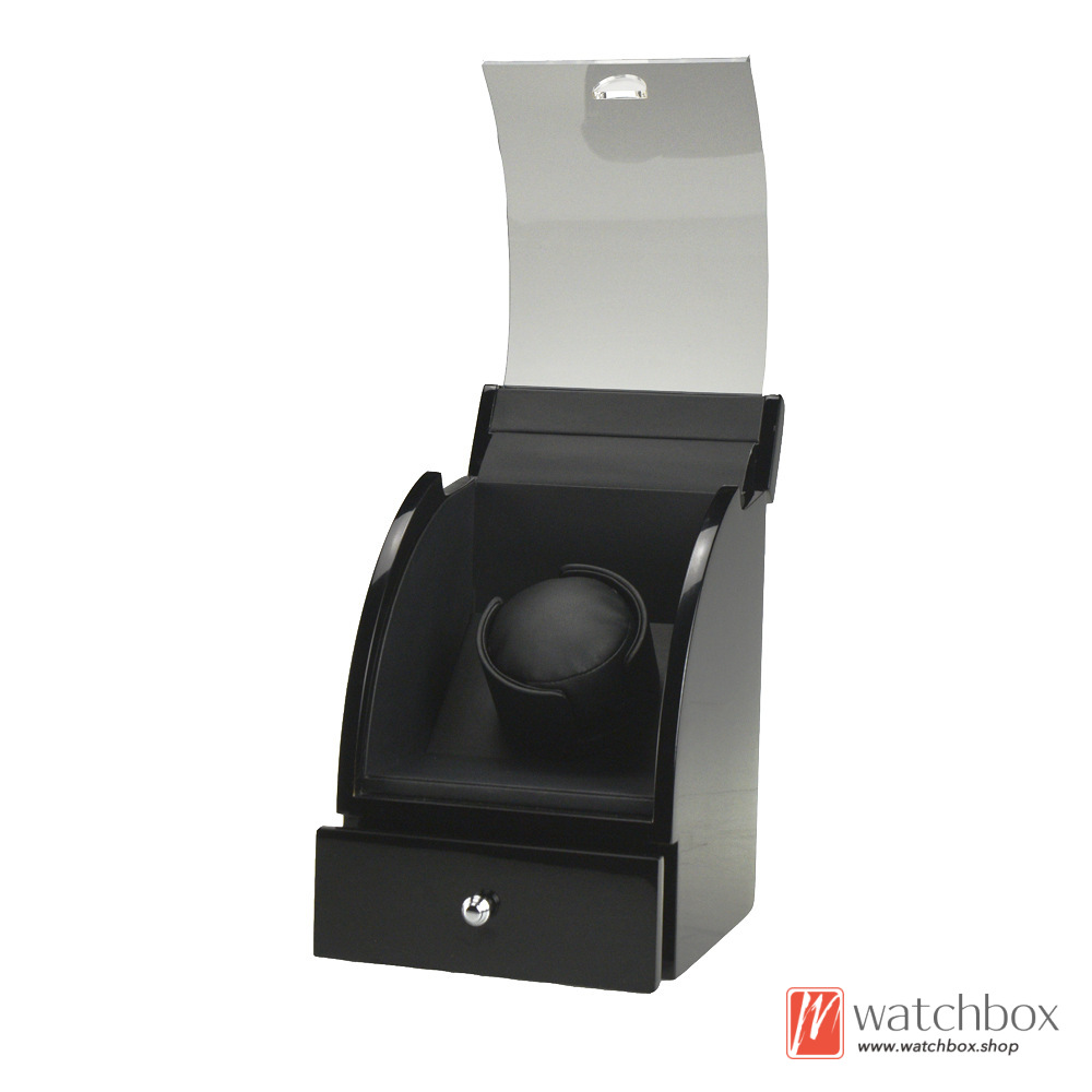 Wood Arc Single Automatic Mechanical Watch Winder Shake Box Case Storage Display Box 1+0