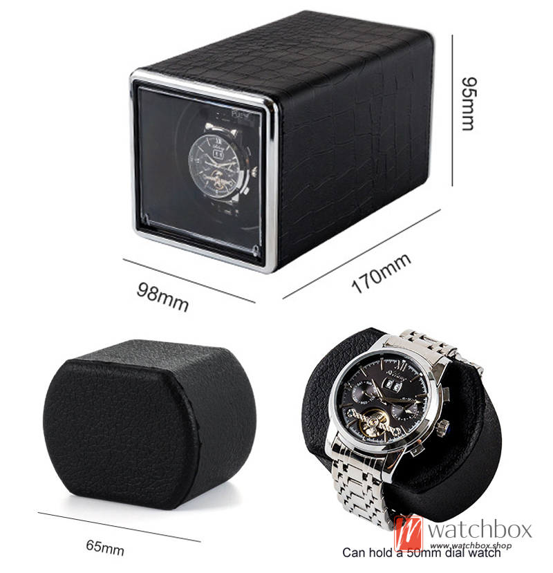 Quiet Single Automatic Mechanical Watch Winder Shake Box Case Storage Travel Box USB
