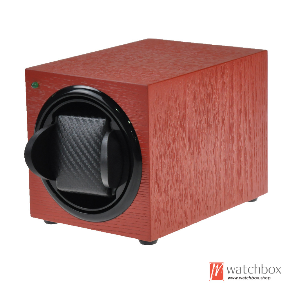 Single Wood Leather Mechanical Watch Winder Automatic Shake Box Case Storage Display Travel Box