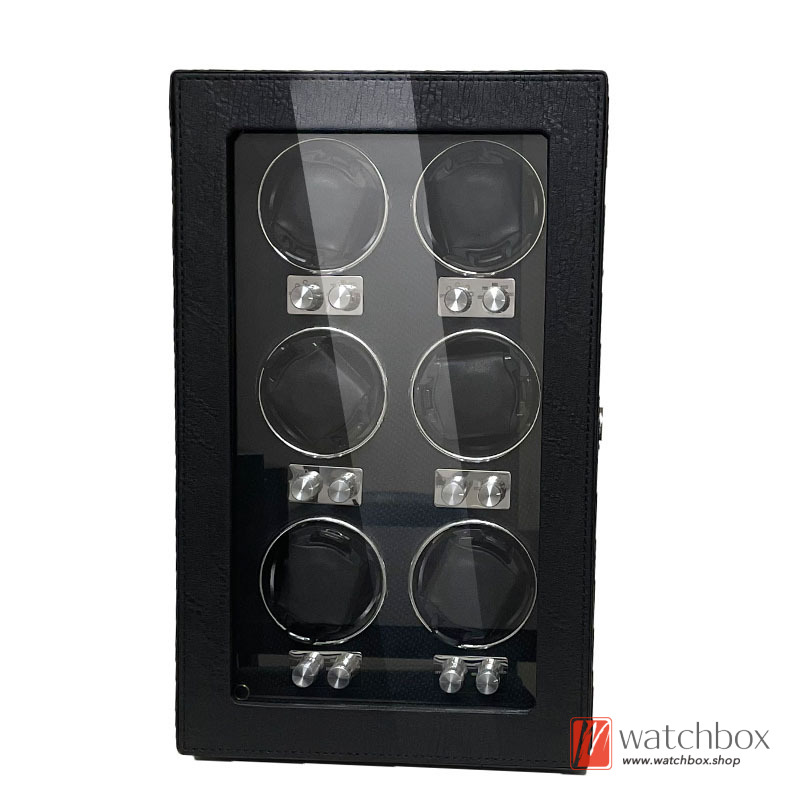 Black Leather Mechanical Watch Winder Automatic Anti-magnetic Mute Shake Box Watch Case Storage Display Box Home Decoration