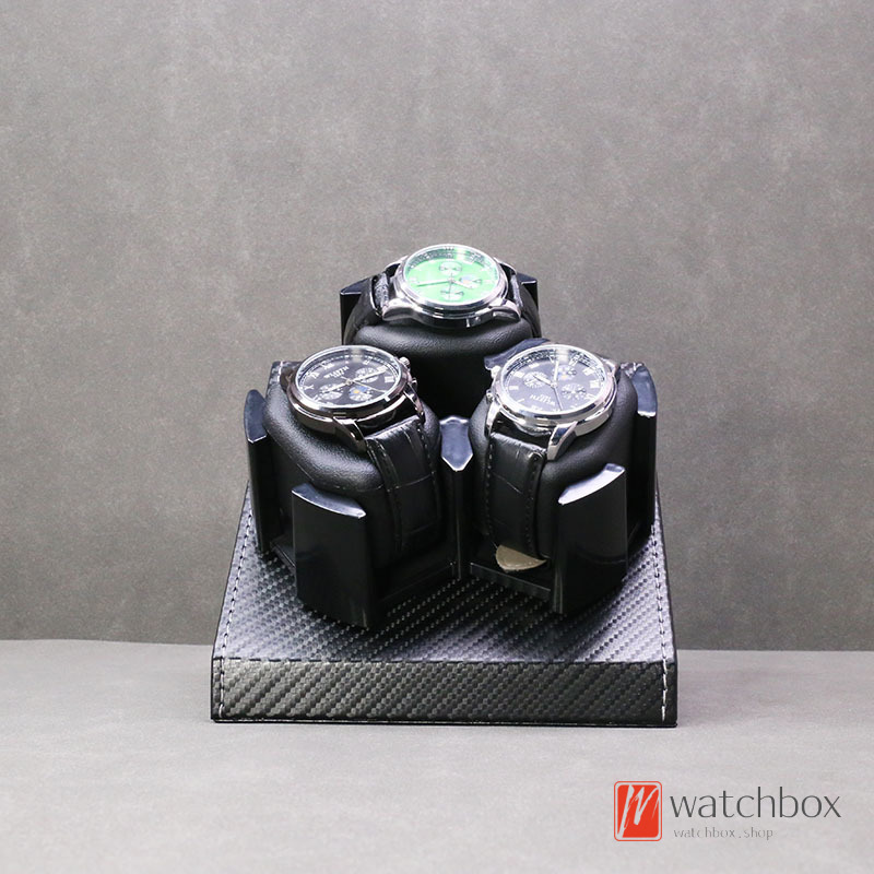Watch Shop Counter Mechanical Watch Rotating Shake Display Storage Tray Carbon Fiber Leather Watch Winder